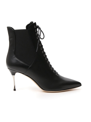 Sergio Rossi Pointed Toe Lace-up Boots