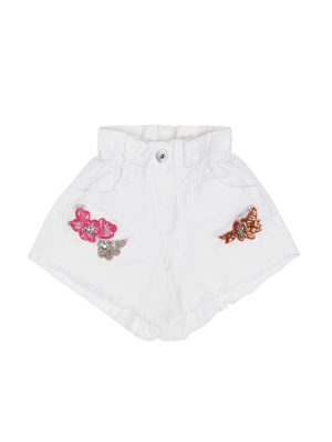 Twinset Kids Floral Embellished Shorts