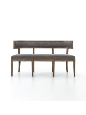 Carter Dining Bench In Dark Moon Canvas