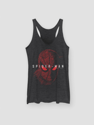 Women's Spider-man: Far From Home Simple Tech Graphic Tank Top (juniors') - Black Heather