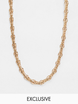 Reclaimed Vintage Inspired Coin Chain Necklace In Gold