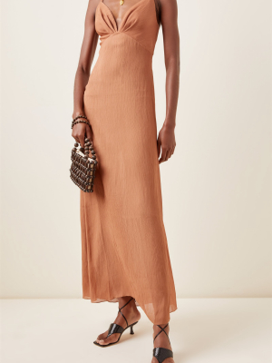 Inner Growth Convertible Textured Crepe Maxi Dress