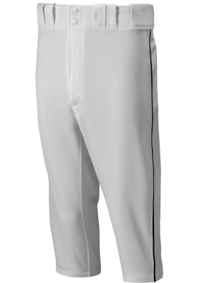 Mizuno Men's Premier Short Piped Baseball Pant Mens Size Large In Color Grey-black (9190)