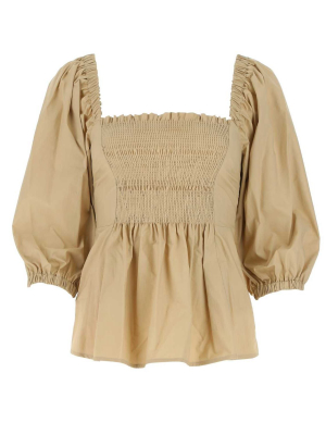 P.a.r.o.s.h. Smocked Square Neck Blouse