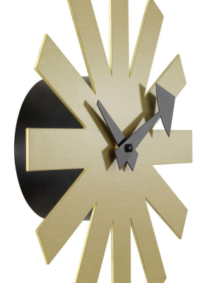 Nelson Asterisk Clock Brass