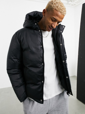 Asos Design Padded Puffer Jacket In Black