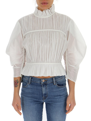 Alberta Ferretti Balloon Sleeves Peplum Blouse