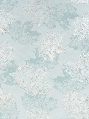 Sycamore Wallpaper In Aqua And Gilver From The Folium Collection By Osborne & Little