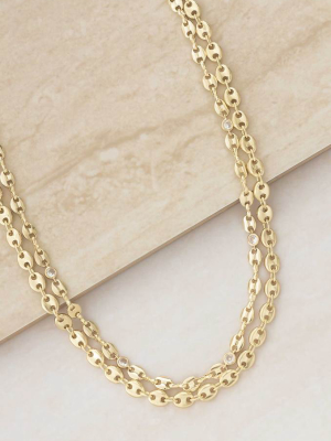 West Coast Sunset 18k Gold Plated Chain Necklace Set