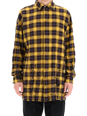 Palm Angels Round Logo Checked Shirt