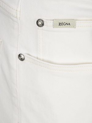 Z Zegna Logo Patch Mid Rise Jeans