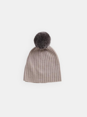 Belle Enfant Pom Pom Hat - Alabaster