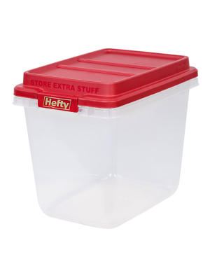 Hefty 32qt Holiday Hi-rise Ornament Divider Red Lid And Handle