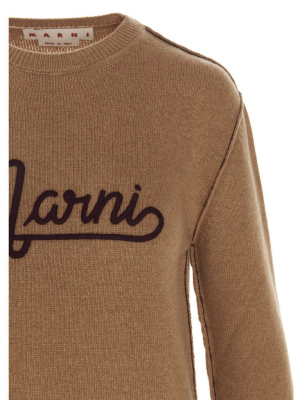 Marni Logo Embroidered Crewneck Sweater