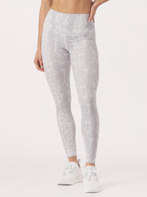 Sultry Legging Print: White Snake