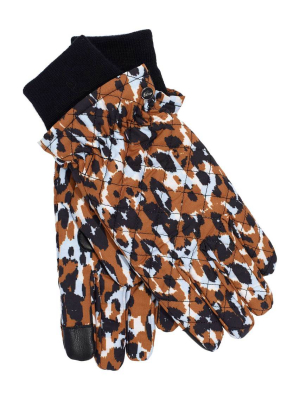 Leopard Camo Quilted Puffer Glove