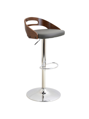 Cassis Mid-century Modern Adjustable Barstool - Gray - Lumisource