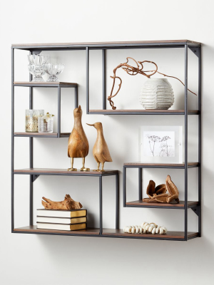 Decker Wood Cube Wall Shelf