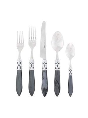 Vietri Aladdin Brilliant Charcoal 5-piece Place Setting