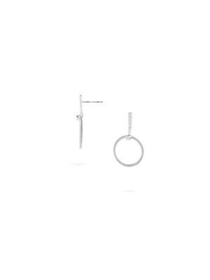 Marco Bicego® Bi49 Collection 18k White Gold And Diamond Small Circle Drop Earrings