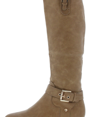 Carison2 Beige Buckle Riding Boot