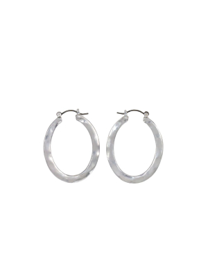 Carol Dauplaise Silver Hoop Earrings