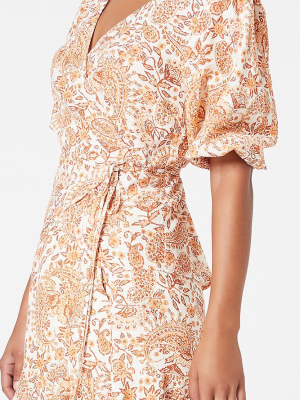 Golden Paisley Wrap Top