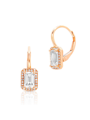 14kt Rose Gold Diamond Topaz Heidi Earrings