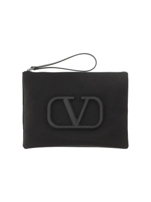 Valentino Vlogo Plaque Clutch Bag