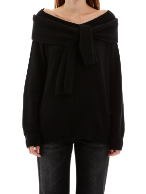 Prada Knotted Detail V-neck Jumper