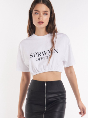 White Sprwmn Official Crop Tee