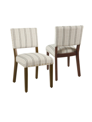 Set Of 2 Upholstered Open Back Dining Chair - Homepop