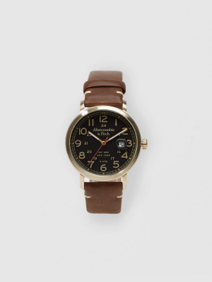 Leather-strap Watch