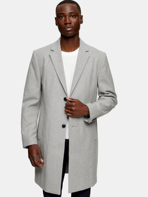 Gray Classic Coat With Wool