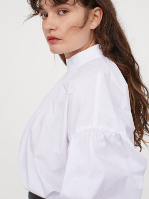 Wide-cut Cotton Blouse