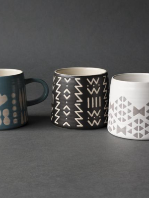 Imprint Ceramic Mug In White By Danica Studio