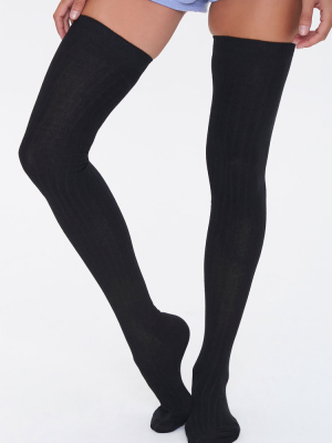 Shadow-striped Thigh-high Socks