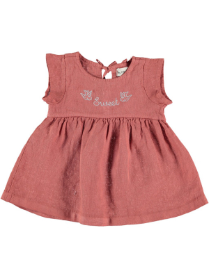 My Little Cozmo Saona Linen Dress - Carnelian