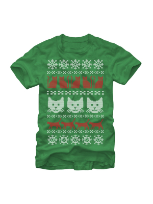 Men's Lost Gods Ugly Christmas Cat T-shirt