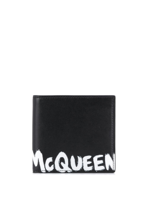 Alexander Mcqueen Graffiti Logo Bifold Wallet