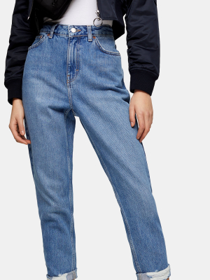 Tall Mid Stone Ripped Mom Tapered Jeans