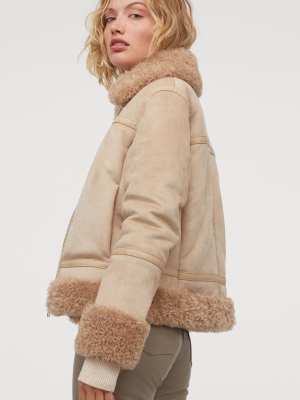 Faux Shearling-lined Jacket