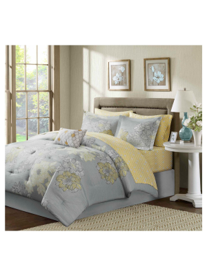 9pc Cornell Floral Comforter Set