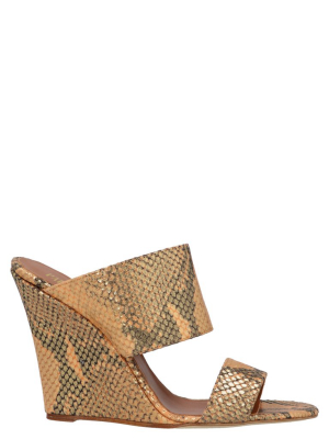 Paris Texas Embossed Wedge Mules