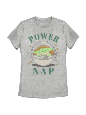 Women's Star Wars The Mandalorian The Child Power Nap Bassinet T-shirt