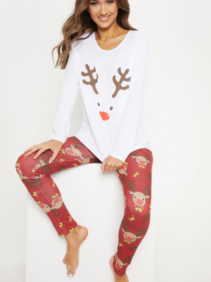 Red Long Rudolf Pjs