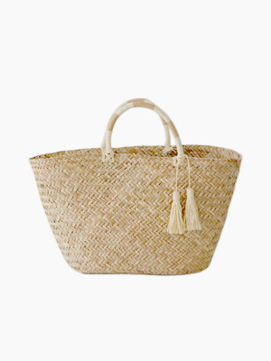 Amalfi Woven Beach Tote Bag - Natural/natural