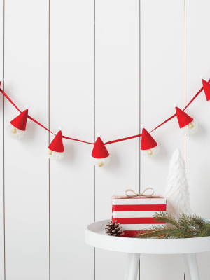 Pom Pom Santa Garland Red/white - Wondershop™