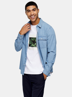 Mid Blue Rigid Denim Shirt