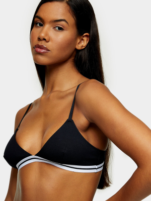 Black Stripe Detail Triangle Bra